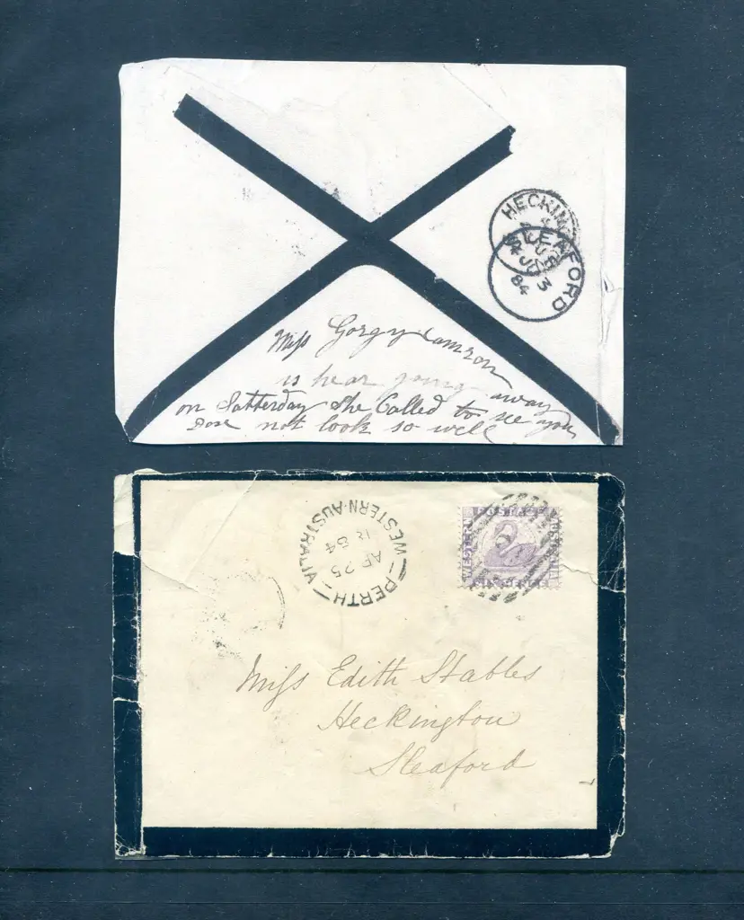 1884 (25th Apr) Mourning cover sent from Perth to ... Image 1++