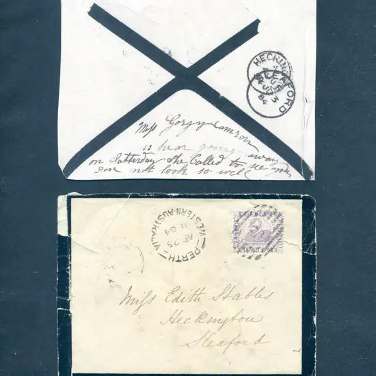 1884 (25th Apr) Mourning cover sent from Perth to ...