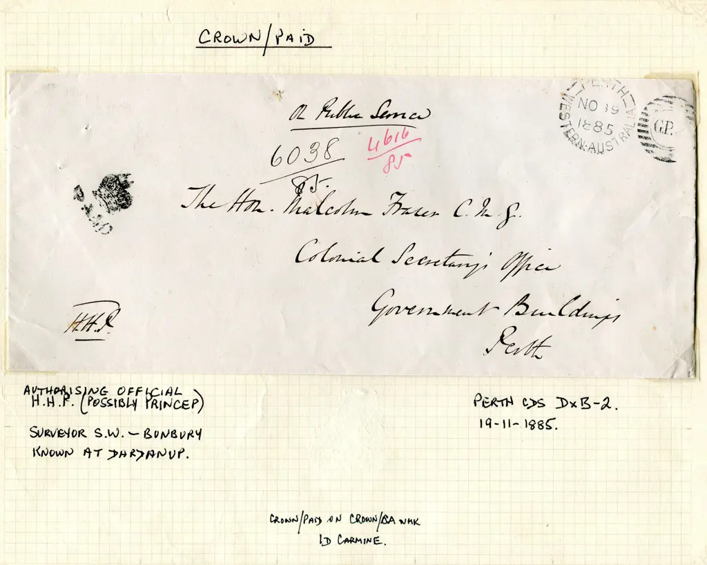 1885 (19th Nov) "On Public Service" endorsed long ... Image 1++