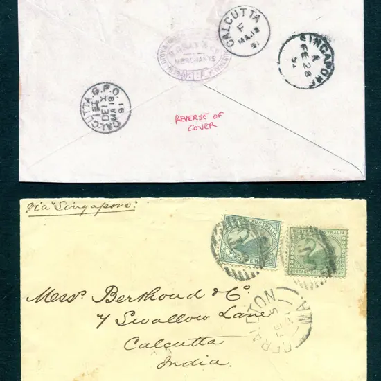 1891 (5th Feb) Geraldton BL-BT proving cover, ...