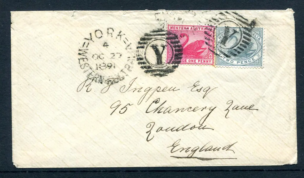1891 (29th Oct) York to London cover with 1d & 2d ... Image 1++