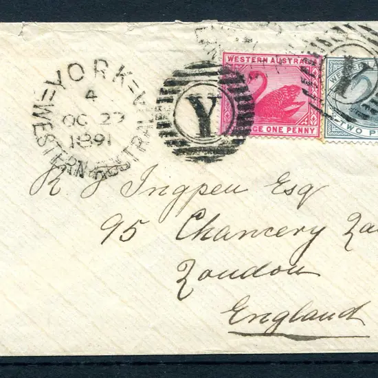 1891 (29th Oct) York to London cover with 1d & 2d ...