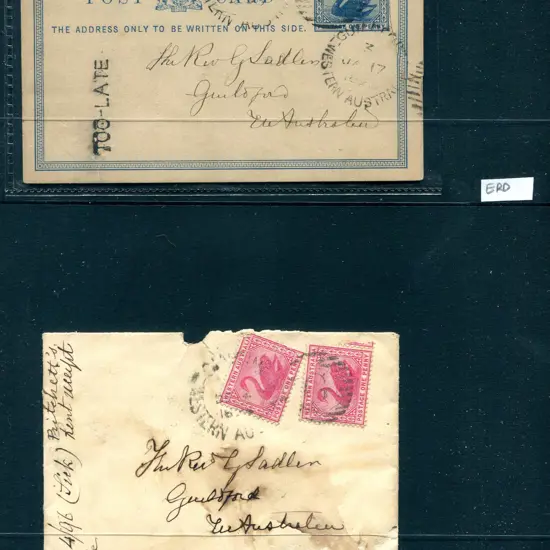 1893 (7th Jan) (ERD) Gingin DxL-2 on 1d blue Post ...