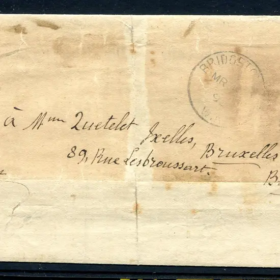 1893 (13th Mar) Bridgetown to Belgium home-made ...