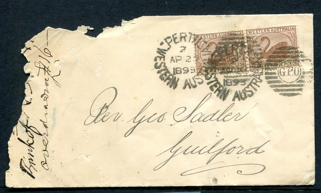1893 (25th April) Perth to Guildford "Sadler" ... Image 1++