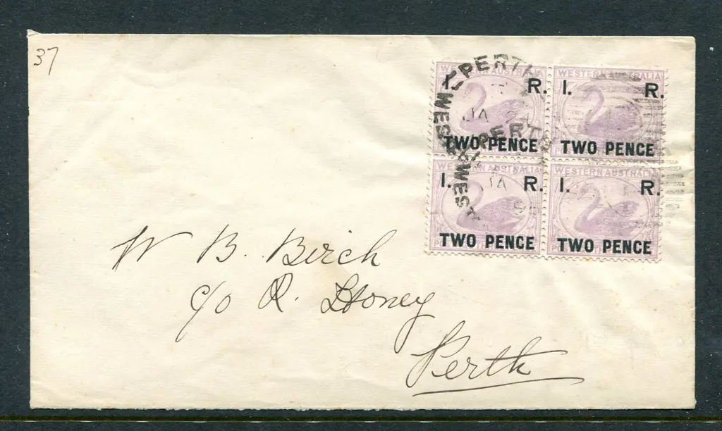 1895 (24th Jan) "TWO PENCE" IR ovpts on unissued ... Image 1++