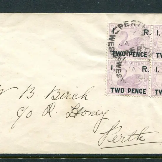 1895 (24th Jan) "TWO PENCE" IR ovpts on unissued ...