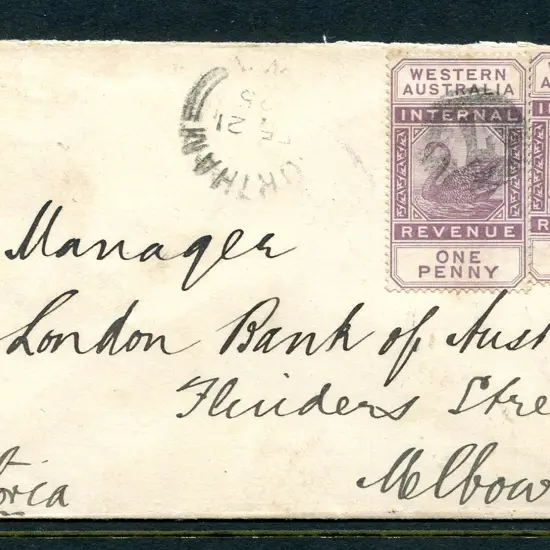 1895 (21st Feb) A later proving cover for Northam ...