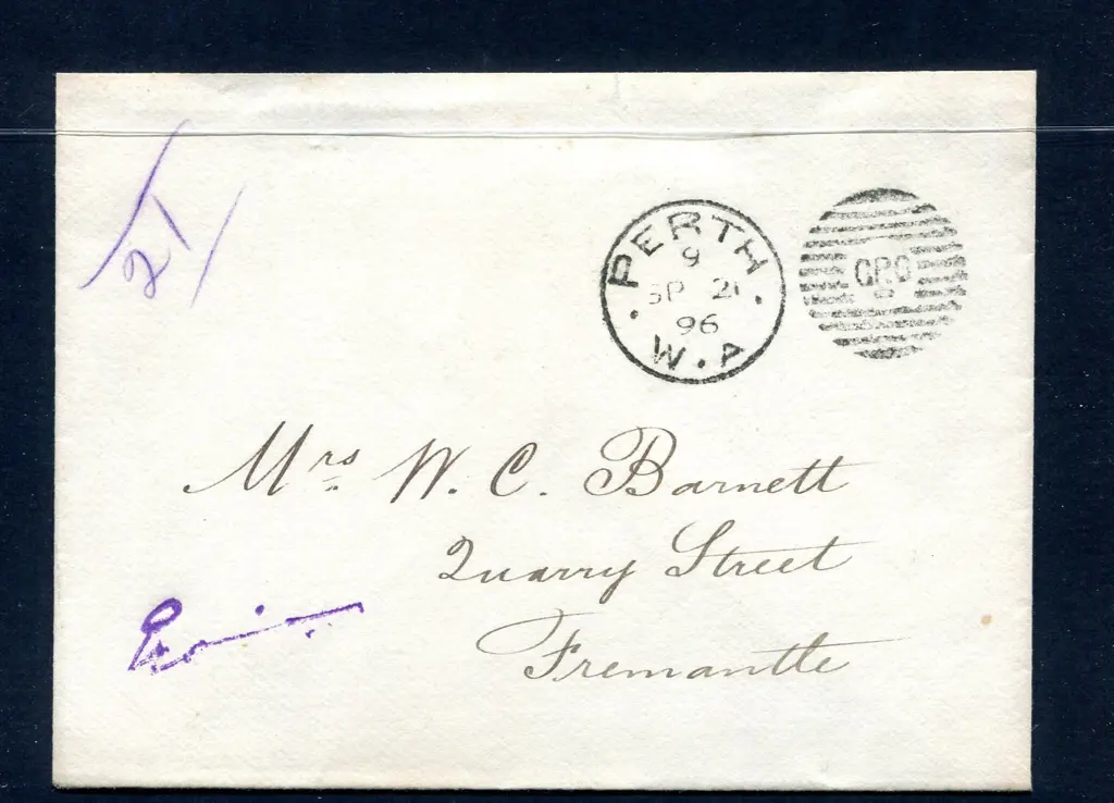 1896 (21st Sep) Local stampless Official cover to ... Image 1++