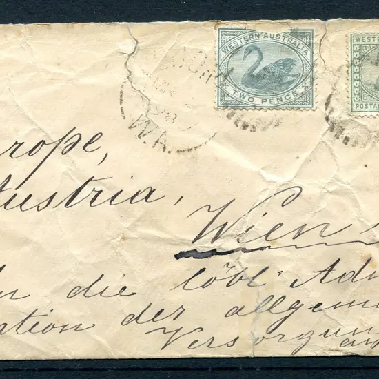 1898 (4th Mar) Kojonup proving cover to addressed ...
