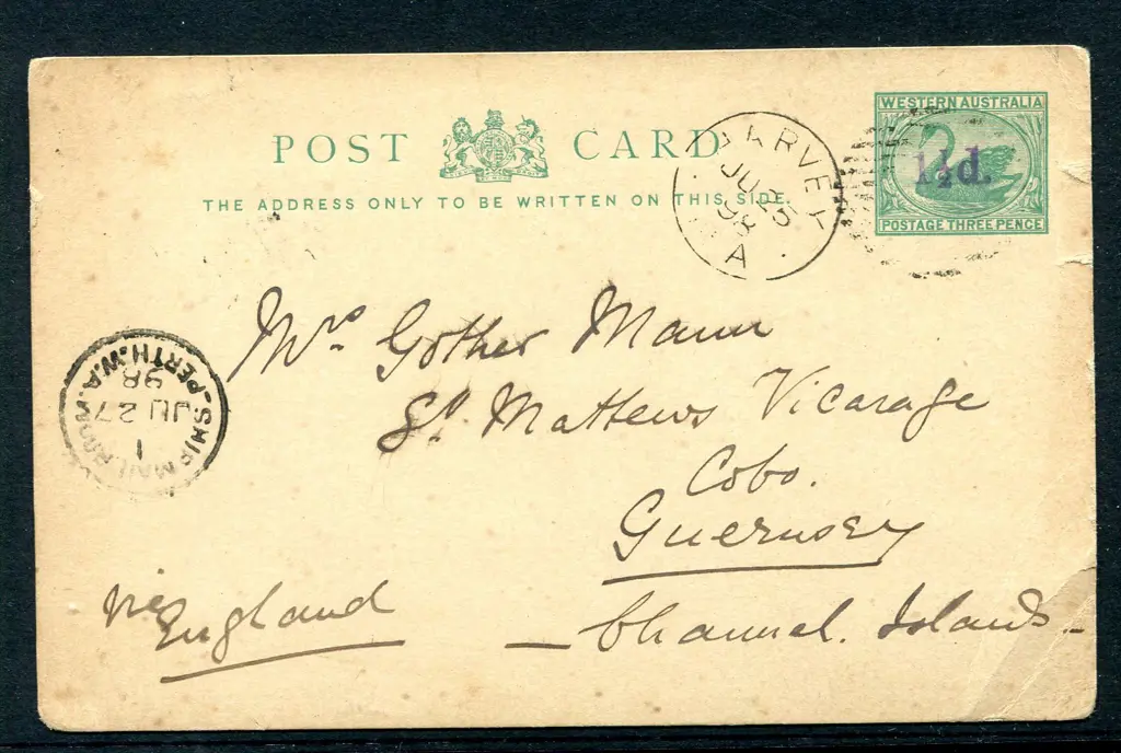 1898 (25th Jun) "1½d." surcharged 3d green Post ... Image 1++