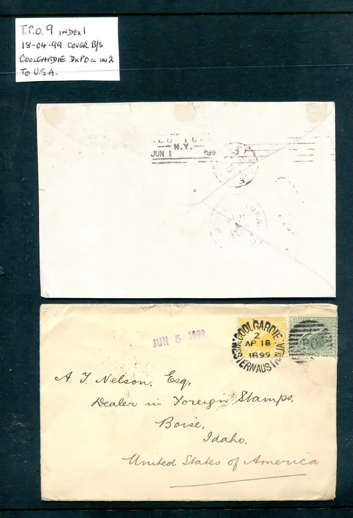 1899 (18th Apr) 2d yellow & ½d green  swans tied ... Image 1++