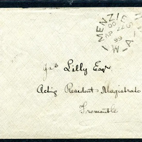 1899 (22nd Apr) Menzies DxPO-a, index 00 tying 2d ...