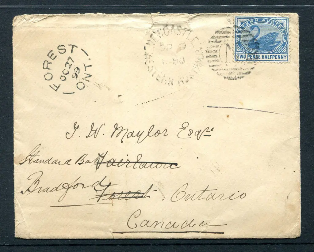 1899 (9th Sep) Newcastle to Canada with 2½d blue ... Image 1++