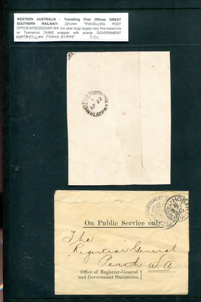 1900 (12th Apr) Tasmanian "On Public Service Only" ... Image 1++
