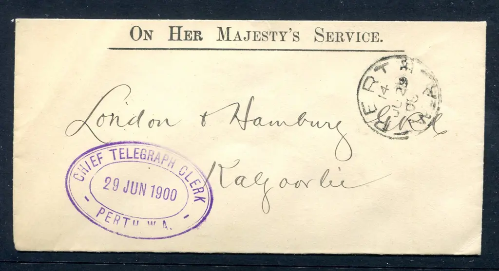 1900 (29th June) Perth to Kalgoorlie small OHMS ... Image 1++