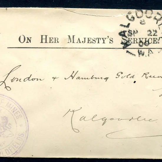 1900 (22nd Sept) Kalgoorlie addressed small OHMS ...