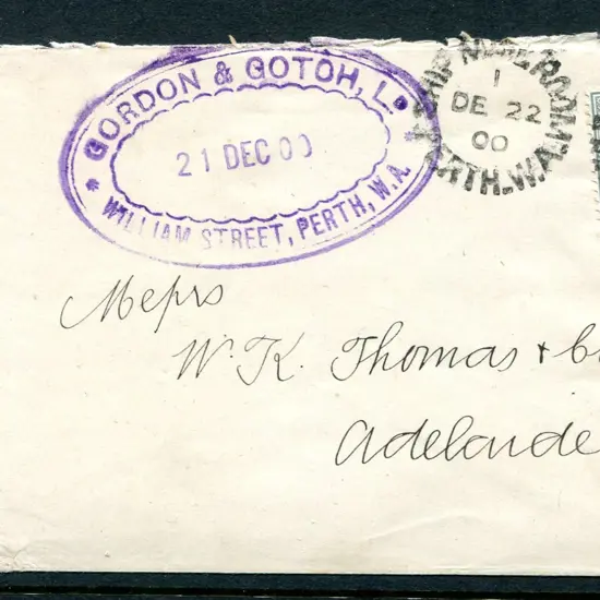 1900 (22nd Dec) "Gordon & Gotch William Street, ...