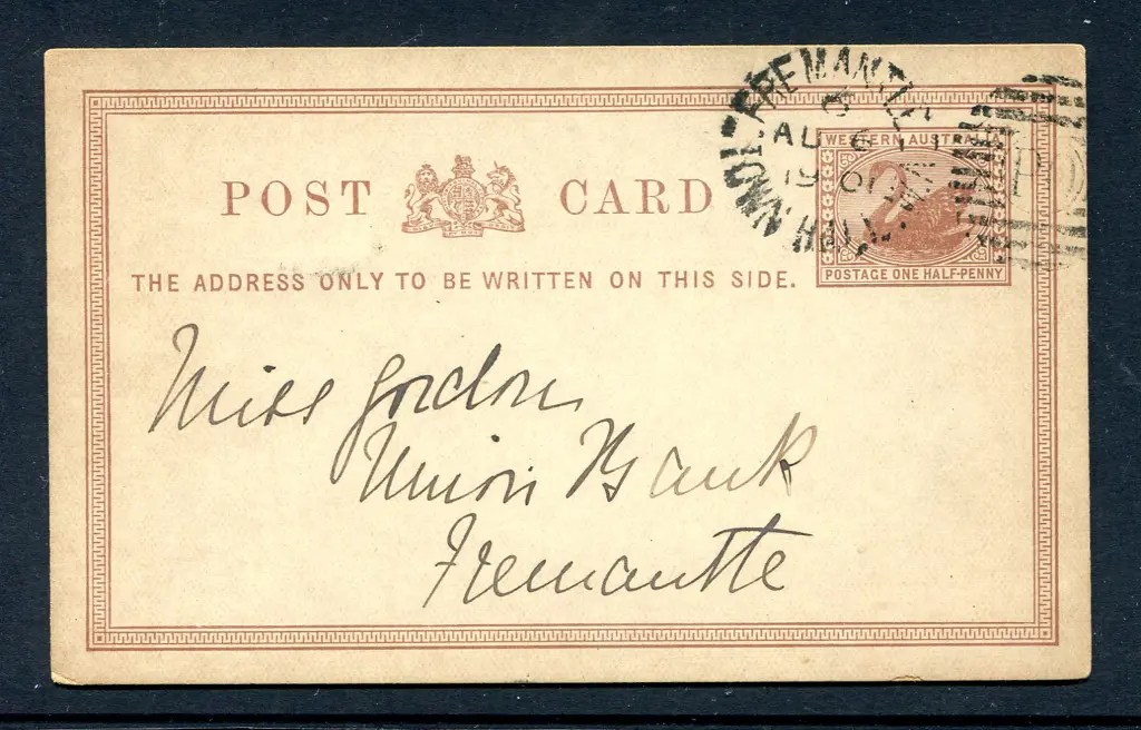 1901 (6th Aug) ½d brown Post Card (PC2) sent ... Image 1++