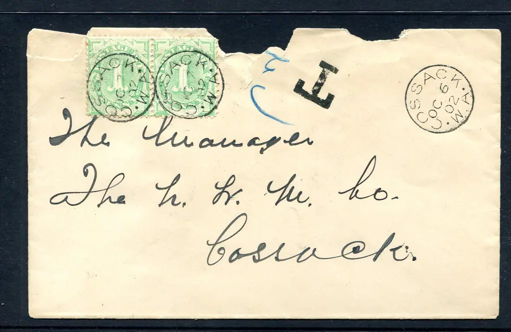 1902 (6th Oct) Cossack local taxed cover posted ... Image 1++