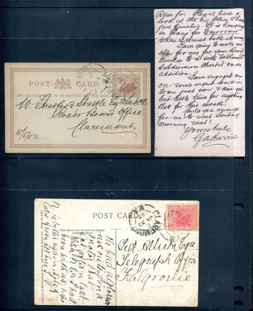 1902 & 1907 postcards from Claremont with locally ... Image 1++