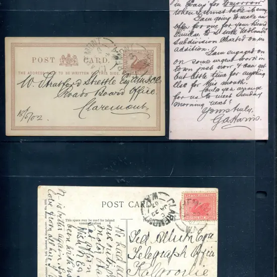 1902 & 1907 postcards from Claremont with locally ...