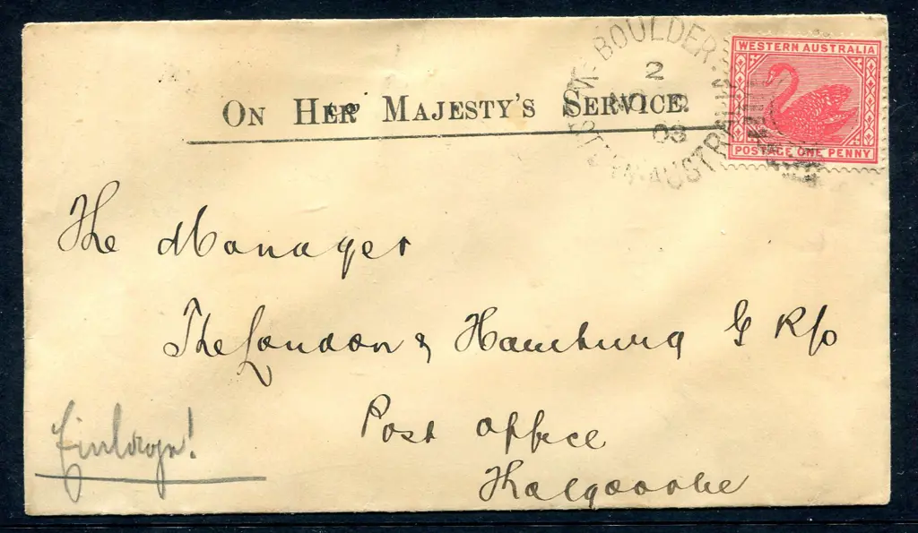 1903 (9th Dec) Boulder to Kalgoorlie small OHMS ... Image 1++