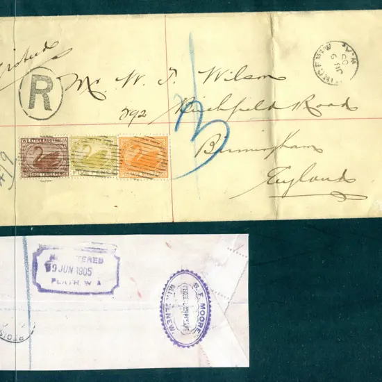 1905 (9th Jun) Mingenew to England Registered ...