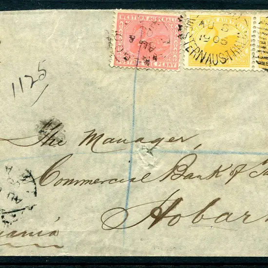 1905 (8th Aug) Yalgoo to Hobart Registered cover ...