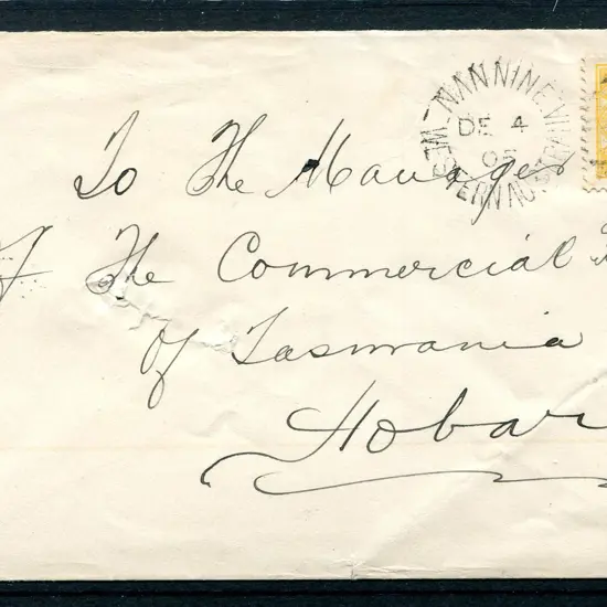1905 (4th Dec) Nannine to Tasmania with 2d swan ...