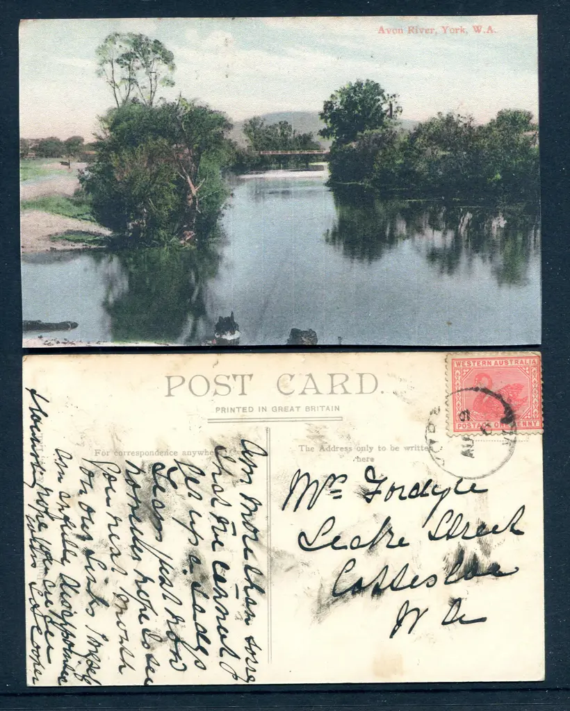 1906 (9th Aug) "Avon River, York, W.A." Falk ... Image 1++