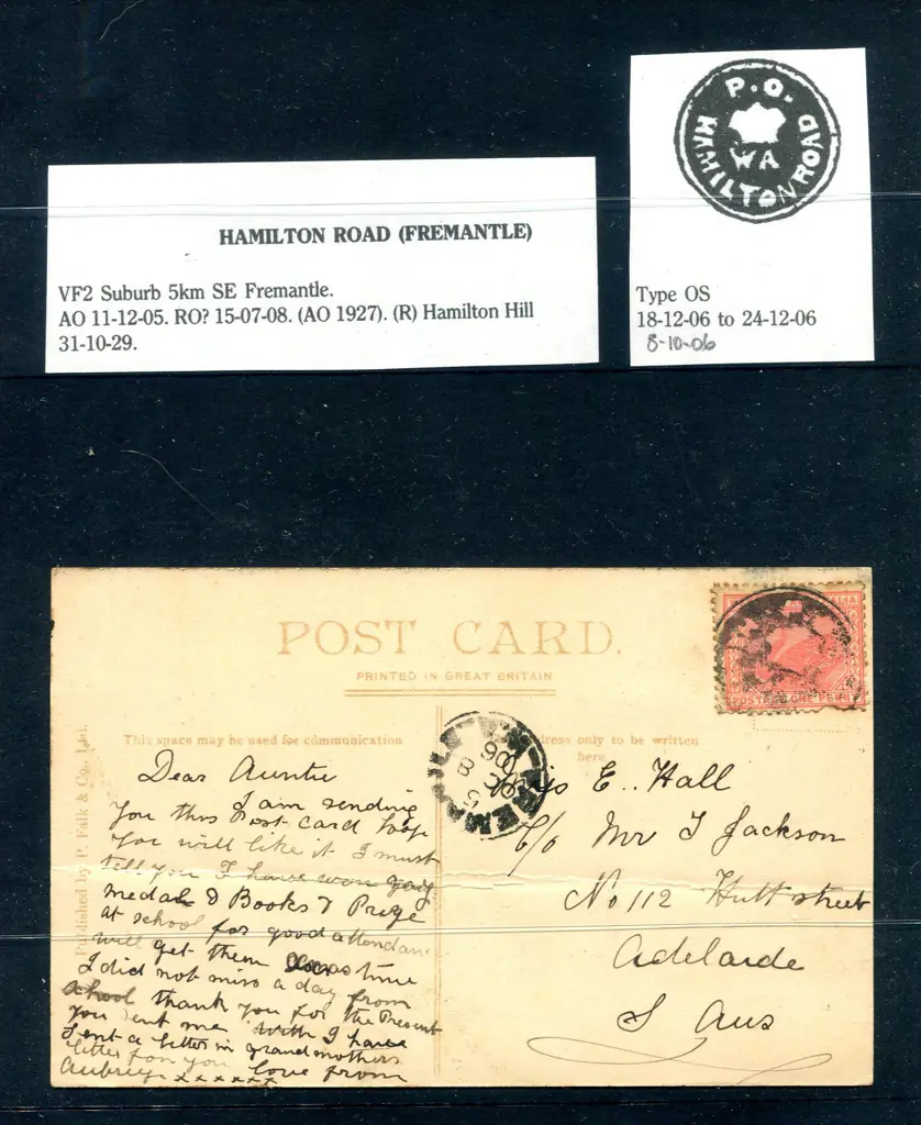1906 (8th Oct) Hamilton Road Office Seal on ... Image 1++