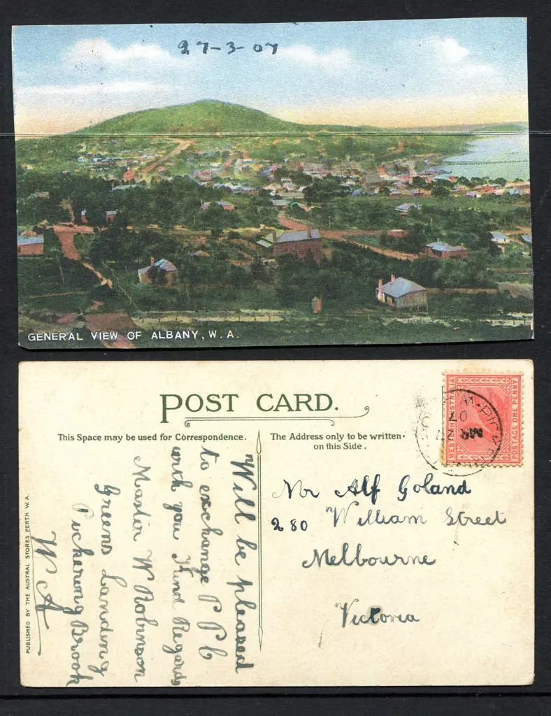 1907 (27th Mar) "General View of Albany, W.A." ... Image 1++