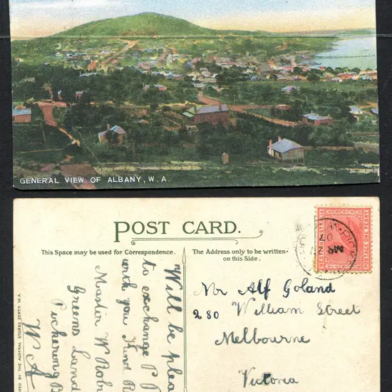 1907 (27th Mar) "General View of Albany, W.A." ...