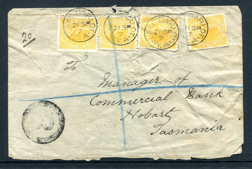 1907 (21st Sep) Lake Darlot Registered cover with ... Image 1++