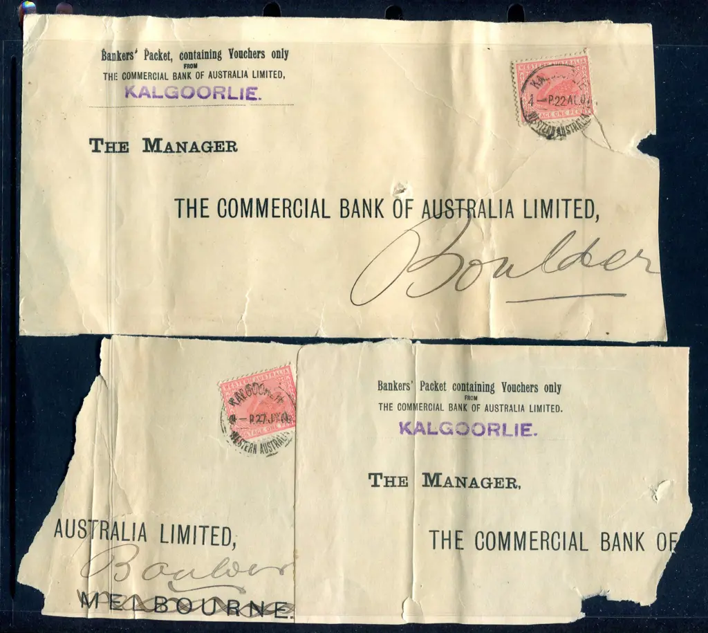 1907 Bankers Voucher Packets cut down & used as ... Image 1++