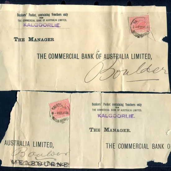 1907 Bankers Voucher Packets cut down & used as ...