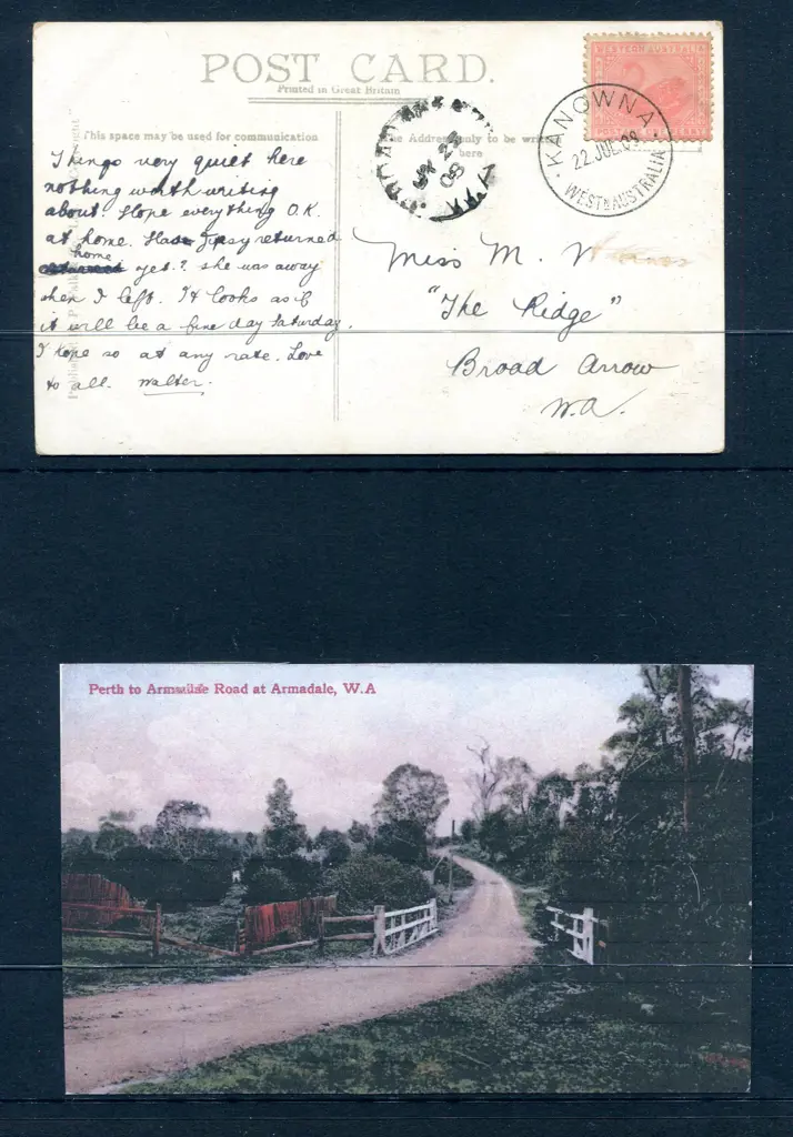 1908 (22nd Jul)  "Perth to Armadale Road at ... Image 1++