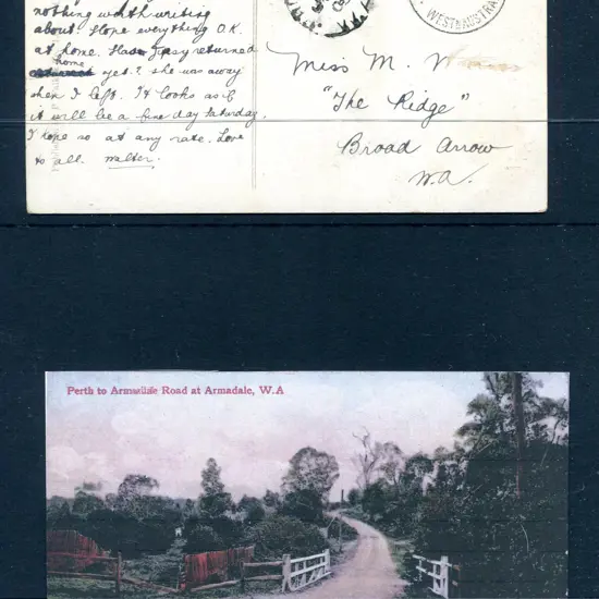 1908 (22nd Jul)  "Perth to Armadale Road at ...