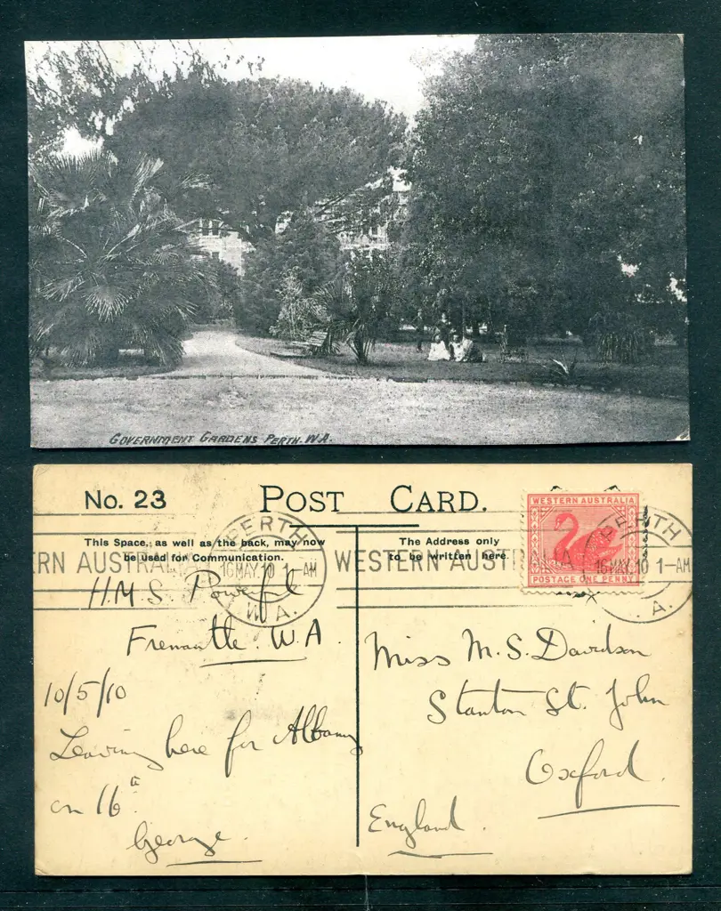 1910 (16th May) "Government Gardens Perth W.A." ... Image 1++