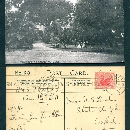 1910 (16th May) "Government Gardens Perth W.A." ...