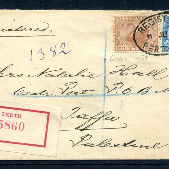 1910 (11th June) Perth Registered cover with large ...