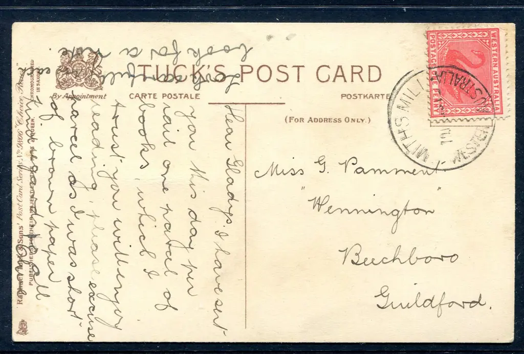 1912 (10th Feb) Smiths Mill A28 crisp strike tying ... Image 1++