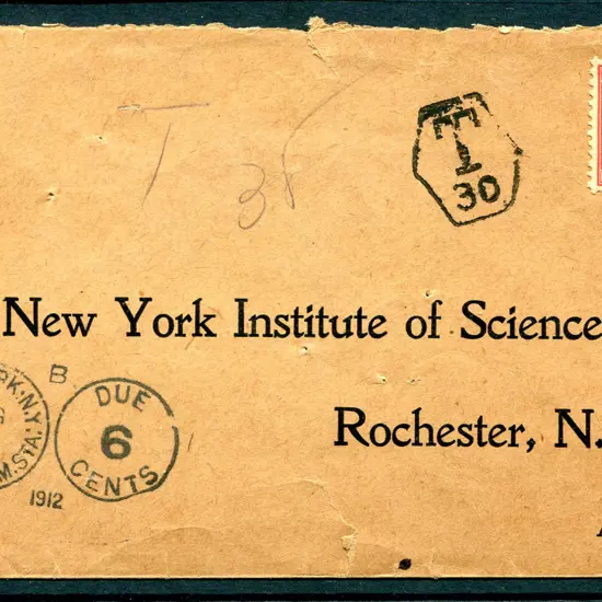 1912 (12th Jul) Williams to America on pre-printed ...