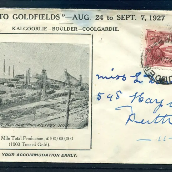 1927 (30th Aug) "Back To Goldfields - Aug 24 to ...