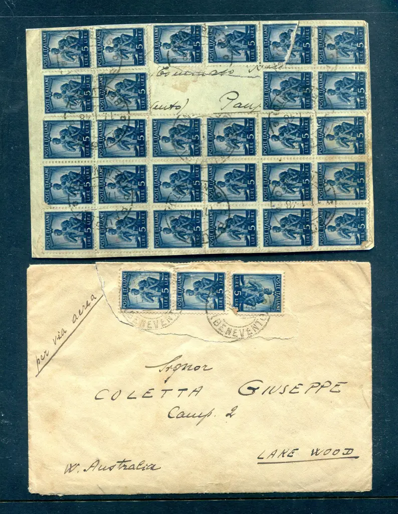 1948 (17th Jan) env from Italy with 33 x 3l blue ... Image 1++