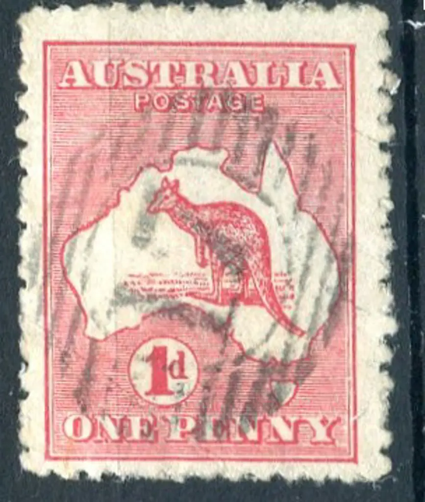 Australind 15 bar "17" numeral on 1d red kangaroo, ... Image 1++