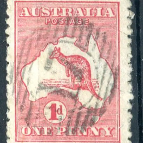 Australind 15 bar "17" numeral on 1d red kangaroo, ...