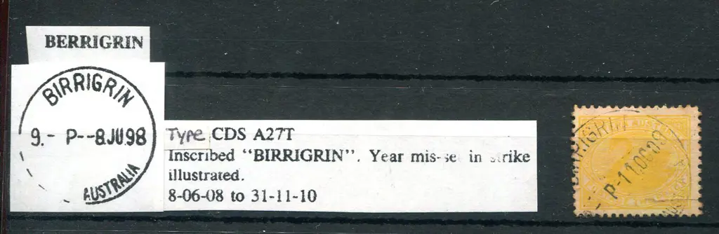 Berrigrin A27t Mis-spelt with "BIRIGRIN" known ... Image 1++