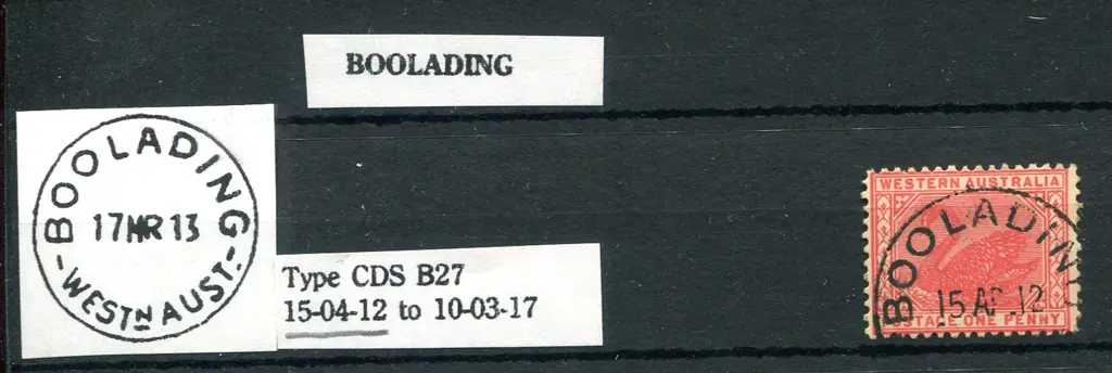 Boolading B27 with clear "BOOLADIN" on 1d carmine ... Image 1++
